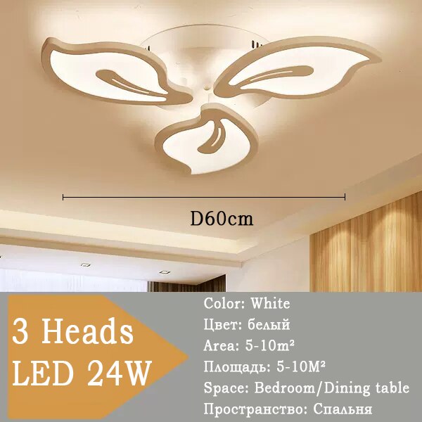 Modern LED Ceiling Chandeliers White For Living Room Bedroom Lamp For Indoor Ceiling Lighting Lamp Home Decoration Fixtures