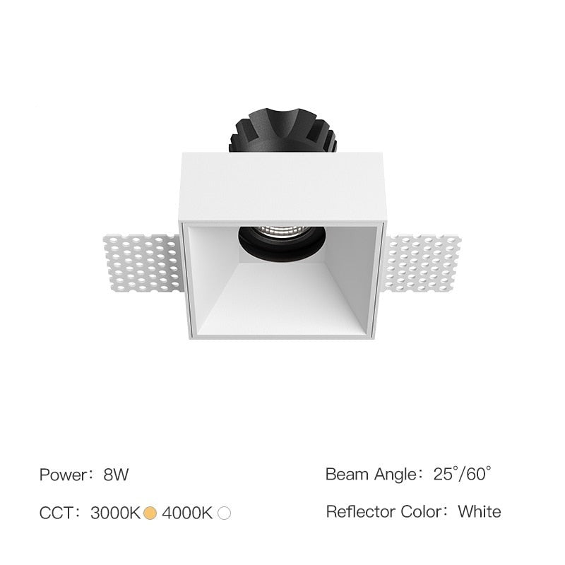 Led Recessed Ceiling Spotlight Square LED Downlight Aluminum Anti-glare Embedded Ceiling Lamps For Indoor Lighting 110V