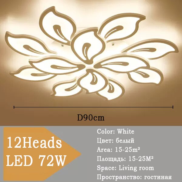 Modern LED Ceiling Chandeliers White For Living Room Bedroom Lamp For Indoor Ceiling Lighting Lamp Home Decoration Fixtures