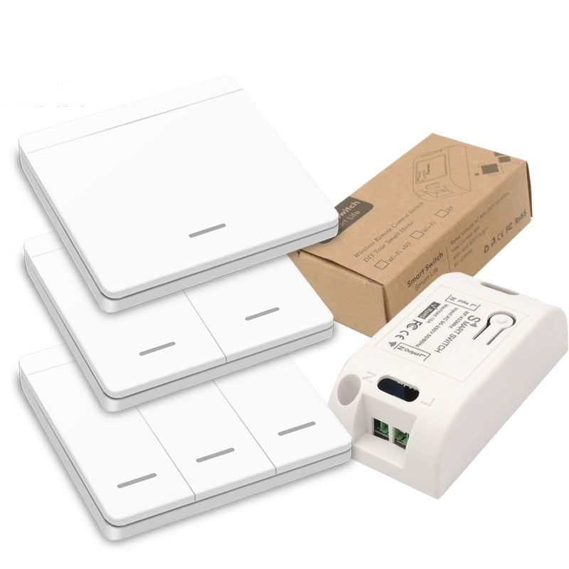 433Mhz wireless Wall Switch RF 86 wall panel transmitter Safety Switch and AC 110V 220V relay interrupter for Light Lamp