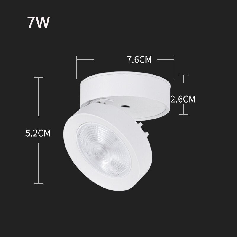 Spot LED Downlight Foldable Ceiling Spotlight 7W 10W 15W Surface Mounted Aluminum Ceiling Spots Lamp AC 85-265V For Home