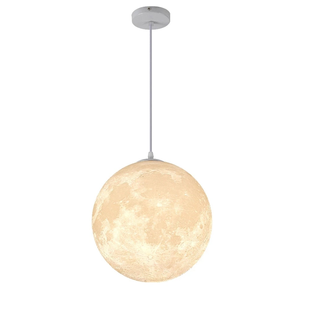 3D Print Pendant Lights Novelty Creative Moon Atmosphere Night Light Lamp Restaurant/Bar Hanging Lighting