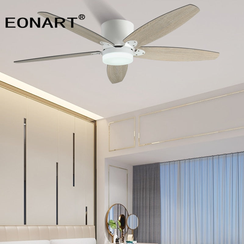 52 Inch Led Ceiling Fan Lamp Roof Home Fans Modern Indoor Decorate Plywood Blade Dc Ceiling Fan With Remote Control Ventilador