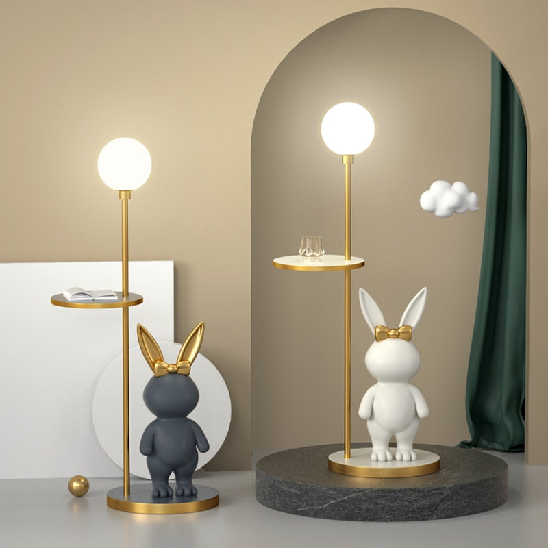 Floor Lamp Nordic Modern Fashion Coffee Table Chirdren Lights E27 Boy and Girl Room Bedroom LED Rabbit Floor Lamp Fixture Led