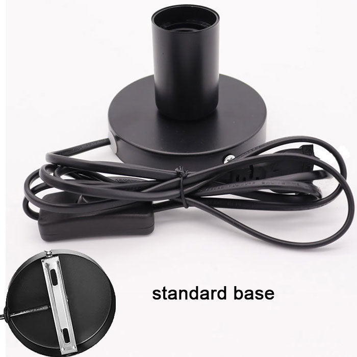 Anti-Slip Metal Desktop Lamp Base 180cm Cord E27 E26 Base Holder with on/off Switch, EU AU BS US Plug Screw Base for Table Lamp