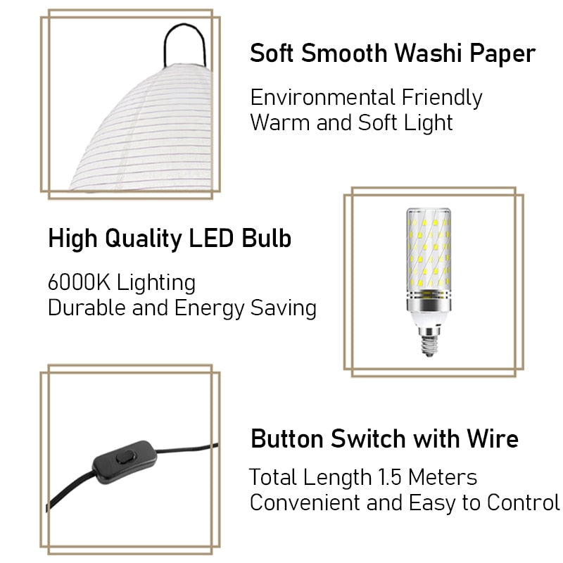 Japanese Design Table Lamp Akari Wabi-sabi Desk Lights Rice Paper Standing Lamp Dimmable Eye-Protection Bedside Lamp Home Decor