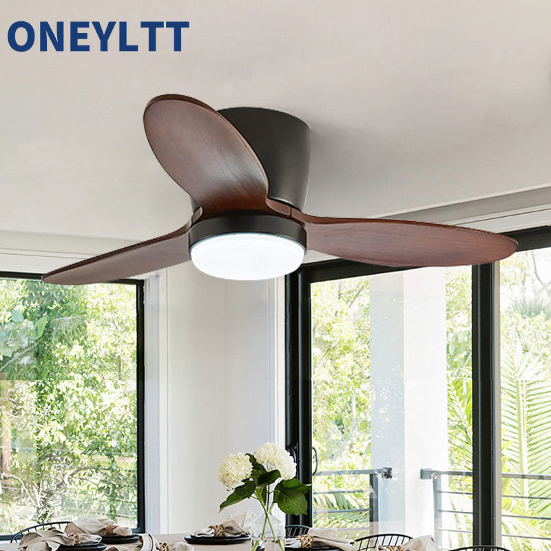 35Inch Design Fan Modern Floor Wood Dc Ceiling Fan Lamp With Remote Control Indoor Solid Wood LED light Fans For Home Ventilador