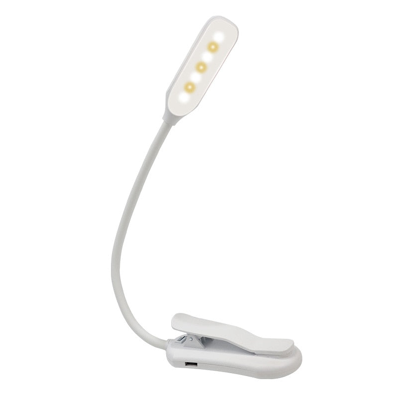 USB Rechargeable Adjustable LED Book Light With Goosenecks Clip 7 LEDs Flexible Night Reading Desk Lamp Table Read Night Light