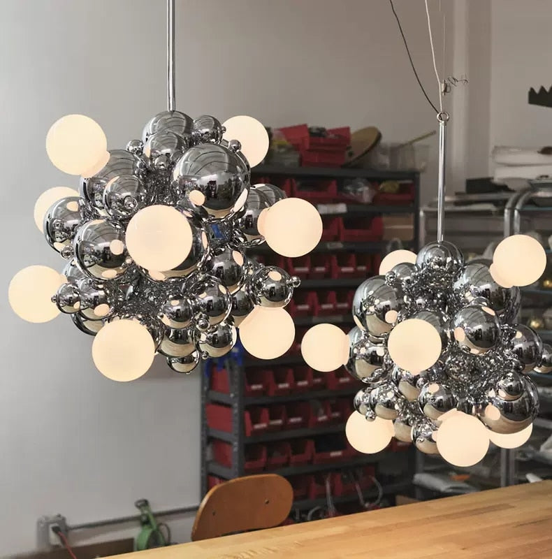 Modern Magic Bean Molecular Chandelier Lamp Novelty Luxury Dining Room Pendant Light Personality Art Glass Ball Hanging Lights
