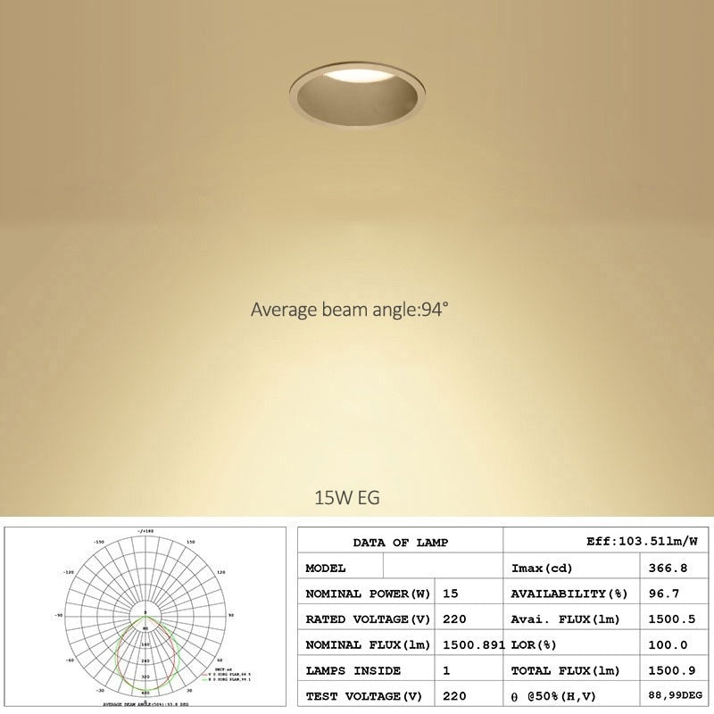 2021 Dimmable Anti-corrosion LED Downlight Anti-Glare Led Ceiling Lamp LED Spot Lighting Bedroom Kitchen Led Recessed Downlight