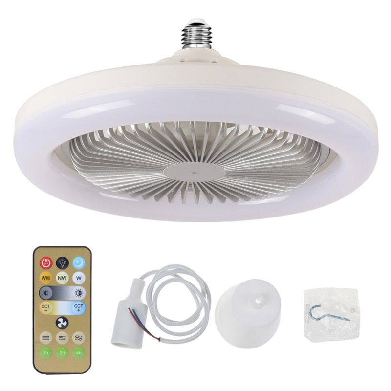 Ceiling Fan With Lighting Fan Lamp with Remote Control B22 to E27 Silent Ceiling Fan For home bathroom 3 Gears Wind Speed