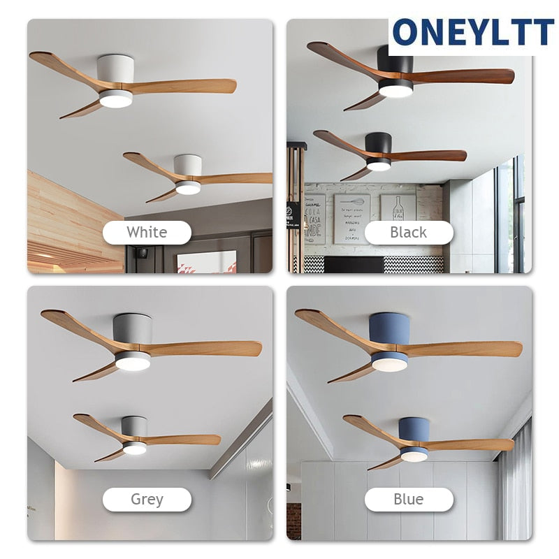 48.52inch modern led wood ceiling fan with remote control fans chandelier decorative ceiling fan with light