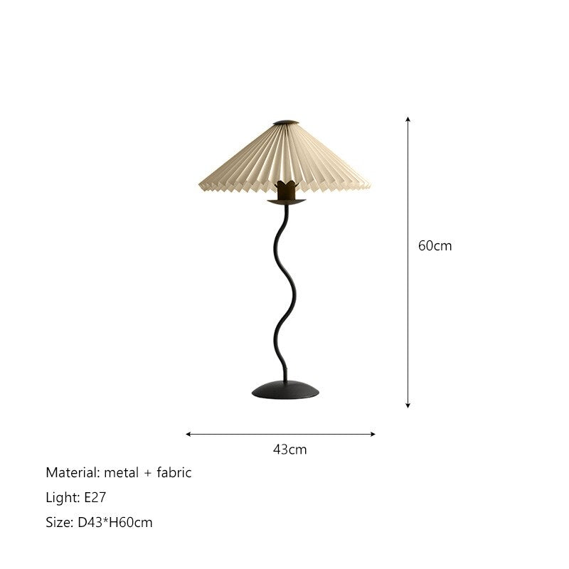 Nordic Minimalist Pleated Fabric Led Floor Lamp Living Room Home Decor Sofa Corner Standing Table Light Bedroom Bedside Lamp