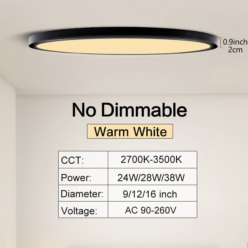 Ultra-thin Dimmable LED Ceiling Panel light Smart APP/Remote Control