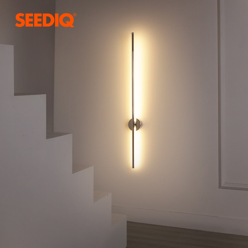 SEEDIQ Modern Led Wall Light Rotatable Black White Silver Wall Lamp AC85-265V Wall Sconce Light 100 120cm Long Wall Light
