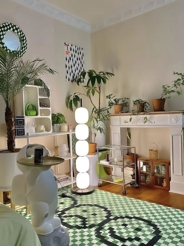 Nordic Gourd String Floor Lamp Modern Living Room Bedroom Study Famous Place White Glass Lampshade Designer Decor Floor Light