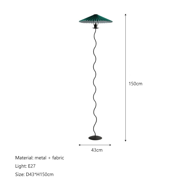 Nordic Minimalist Pleated Fabric Led Floor Lamp Living Room Home Decor Sofa Corner Standing Table Light Bedroom Bedside Lamp