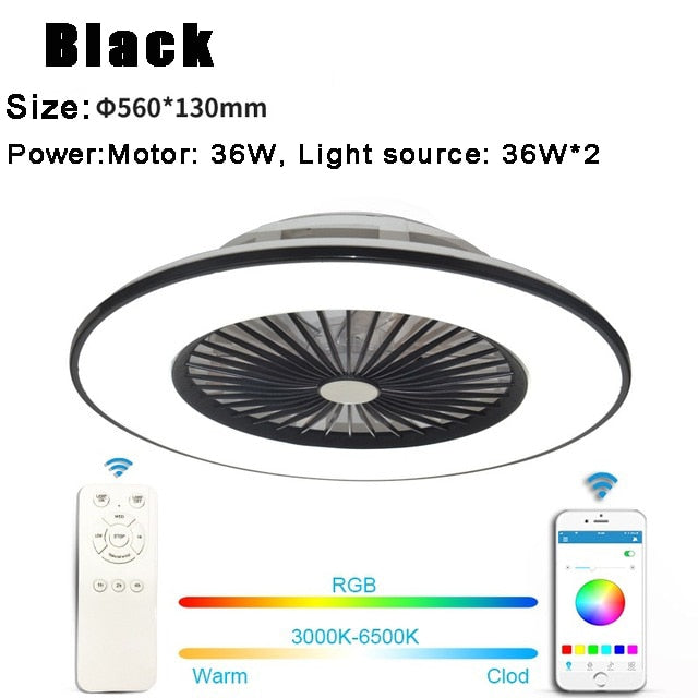 Smart Ceiling Fan LED Ceiling Light Remote Control Floor Standing Fan 3-Wind Speed Dimmable For Home Room With Musical Rhythm