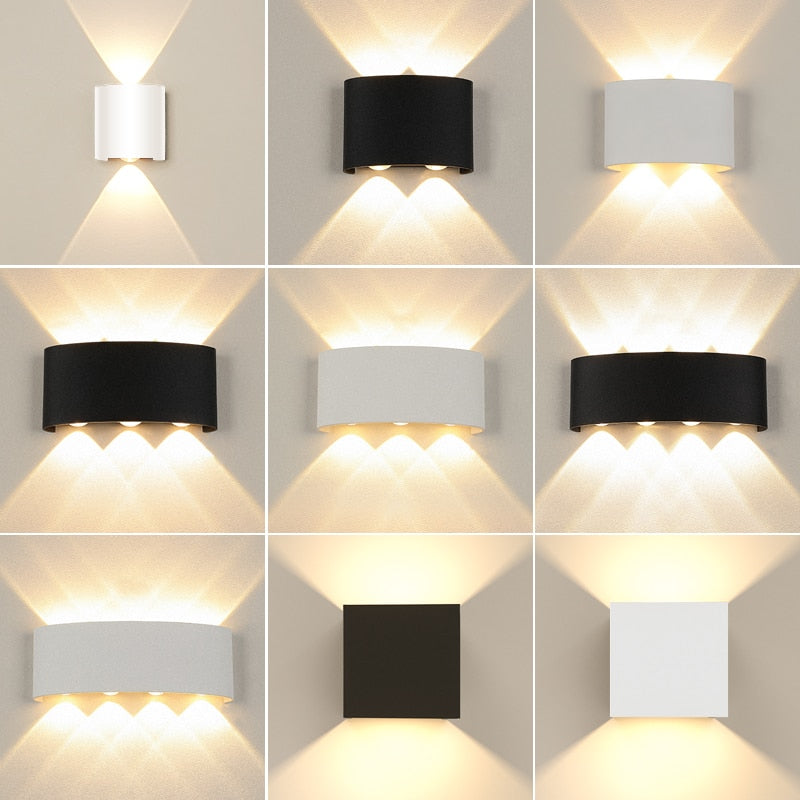 LED Wall Lamps IP65 Waterproof Outdoor/Indoor Stair Lighting A85-265V Up Down Light For Garden Living Room Wall Home Room Decors
