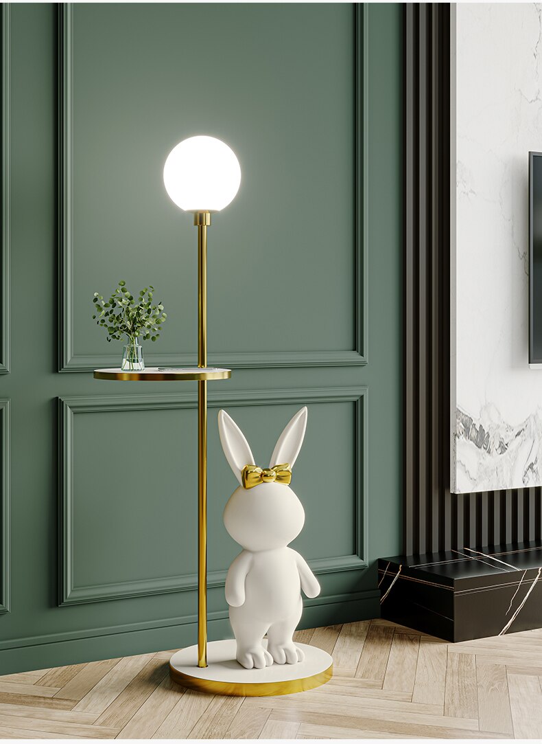 Floor Lamp Nordic Modern Fashion Coffee Table Chirdren Lights E27 Boy and Girl Room Bedroom LED Rabbit Floor Lamp Fixture Led