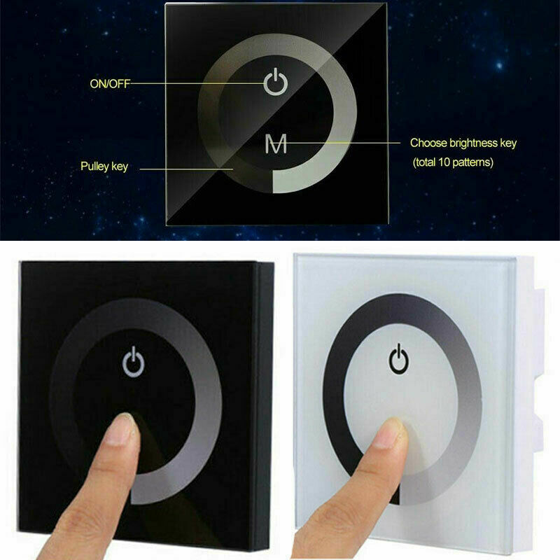 Dc 12v-24v Touch Panel Led Lights Dimmer Smart Controller Wall Mounted Switch Lights Controller Dc Panel Touch Switch Hardware
