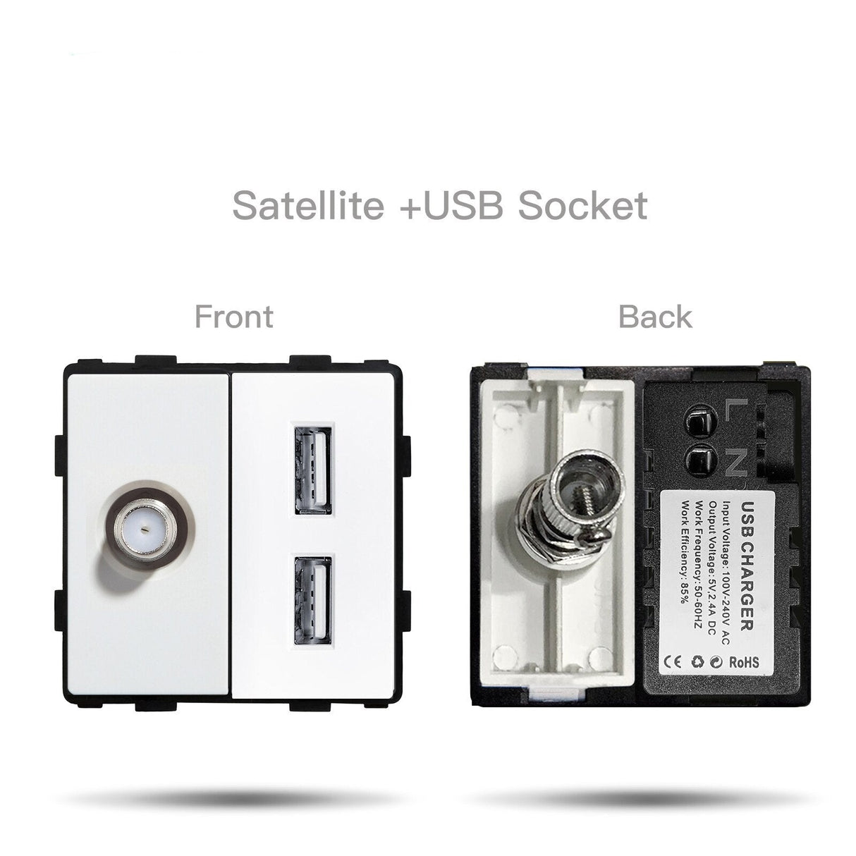 Wall Light Switches Glass Panel Parts White USB Sockets Function Parts DIY EU CAT5 TV Sockets Power Outlet Parts