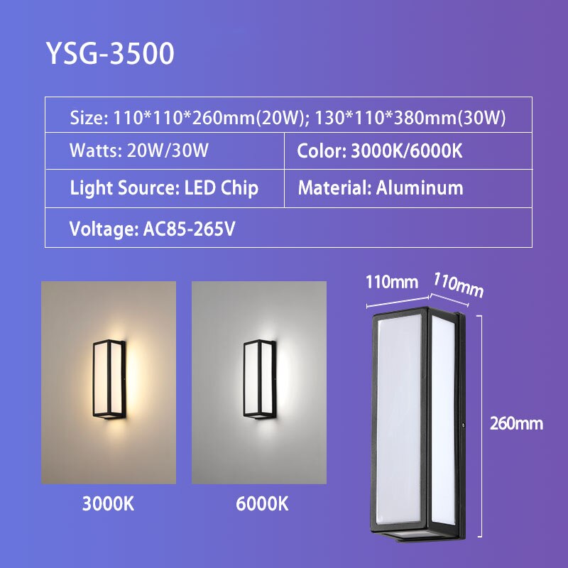 Outdoor Wall Light IP65 Waterproof Radar Sensor Aluminum For Porch Courtyard Patio Garden LED Lighting AC85-260V