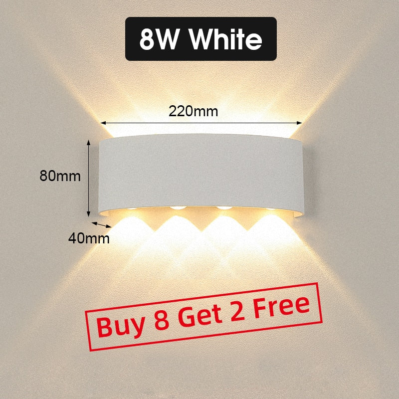 LED Wall Lamps IP65 Waterproof Outdoor/Indoor Stair Lighting A85-265V Up Down Light For Garden Living Room Wall Home Room Decors