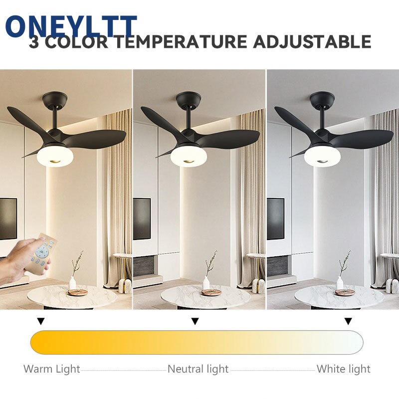 New Nordic bedroom fan light ultra-thin frequency conversion mute restaurant ceiling fan light children's room bedroom fan lamp