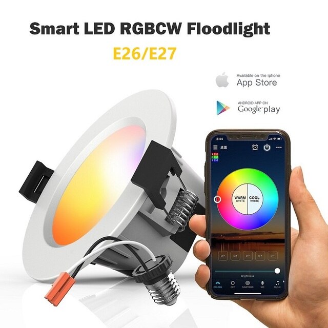 Smart DownLight Bluetooth Mesh LED Ceil Light RGB Spotlight LED Reflector Remote Control Dimmable 5W 9W 110V 220V Music Sync