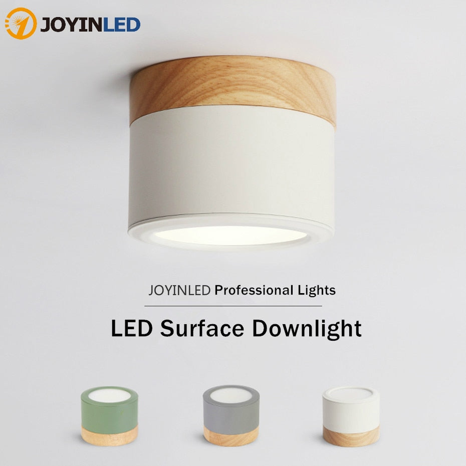 Surface Mounted 7W 9W 12W 15W Wooden LED Ceiling Downlight lamp for Kitchen Living room Decor Bedroom LED Ceiling Spotlight 230v