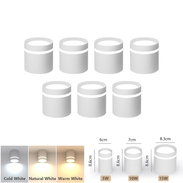 Surface Mounted Ceiling Downlight Lamp Spotlight 5/10/15w Cob Led Spot Lights Ceiling Fixtures Lighting For Bedroom Kitchen Home