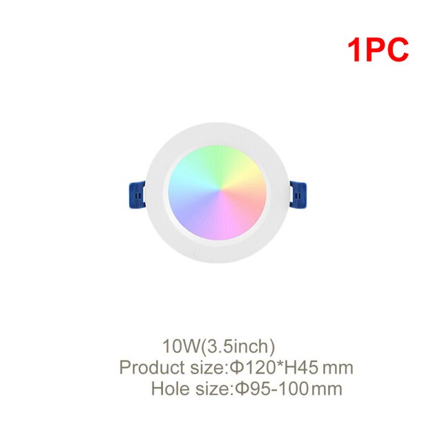 Tuya Wifi Zigbee 3.0 Smart LED Downlight 10W/12W RGB+CW Smart-life App Remote Control Lamp Indoor Spot Lighting For Alexa Google