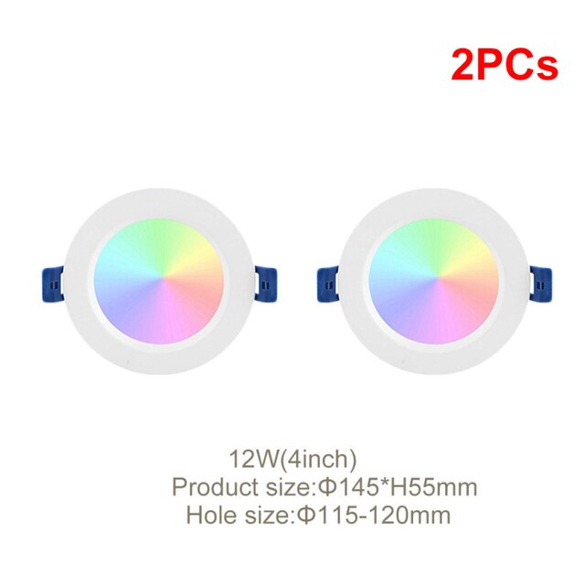 Tuya Wifi Zigbee 3.0 Smart LED Downlight 10W/12W RGB+CW Smart-life App Remote Control Lamp Indoor Spot Lighting For Alexa Google