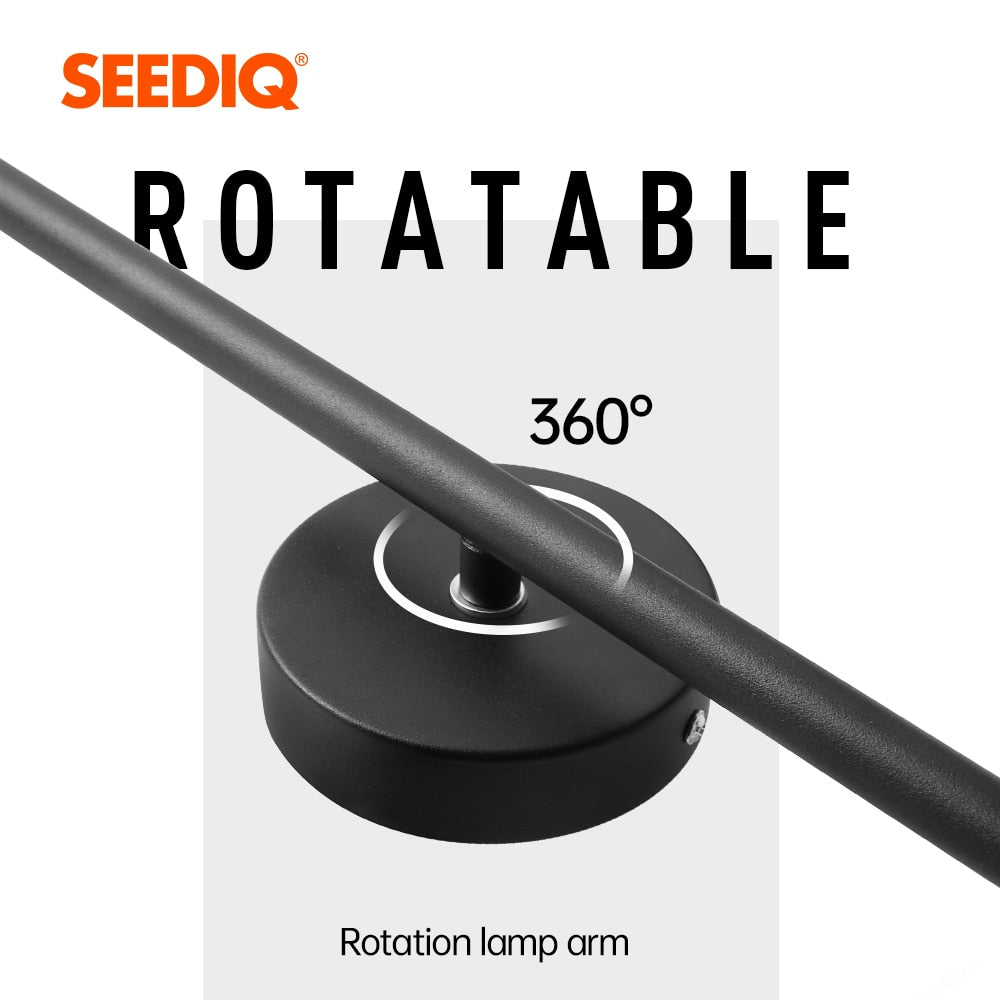 SEEDIQ Modern Led Wall Light Rotatable Black White Silver Wall Lamp AC85-265V Wall Sconce Light 100 120cm Long Wall Light