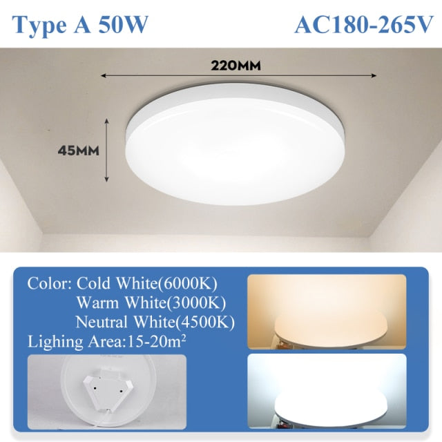 Ultra Thin Led Ceiling Lamp 18w 30w 50w Modern Panel Ceiling Lights For Living Room Bedroom Kitchen Indoor Lighting Warm White