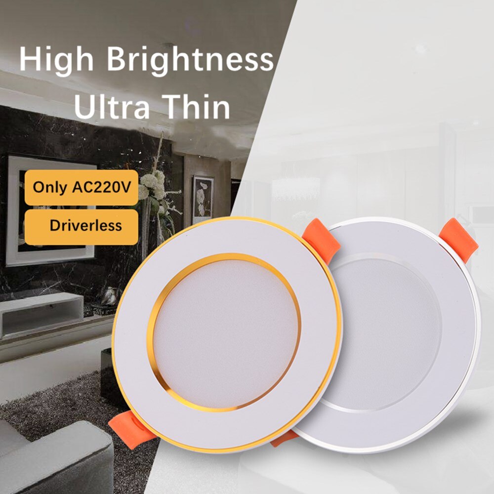 Ultra Thin Recessed Downlight Led Light Lamp Indoor Home Spot Led Downlight White Silver Golden 5W 7W 12W Living Room Bedroom
