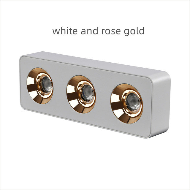 Ultra-thin surface mounted three-head spotlight led ceiling multi-head downlight home bedroom living room kitchen 27W 36W 45W