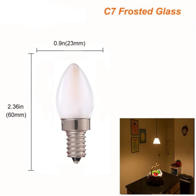 E14 Led Dimmable Bulb E12 E14 220V 0.5W 1W 2W LED Lamp LED Filament Night Light Chandelier LED Edison Bulbs C7 T20 T22