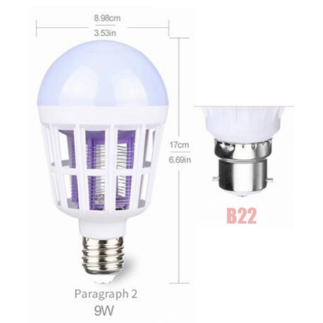 AC175~220V LED Mosquito Killer Bulb E27/B22 LED Bulb For Home Lighting Bug Zapper Trap Lamp Insect Anti Mosquito Repellers Light