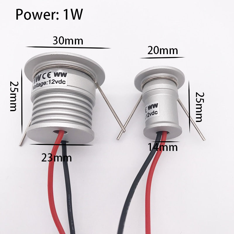 Mini LED Downlight 1W IP65 12V 15mm 25mm 30mm Outdoor Garden Bathroom Corridor Ceiling Spot Bulb Light SPA Sauna Lighting CE