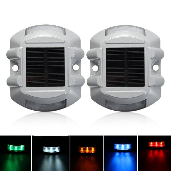 Solar LED Pathway Driveway Lights Dock Path Step Road Safety Lamps Road Dock Lamp 6Leds 500M Visible Distance Security Lights