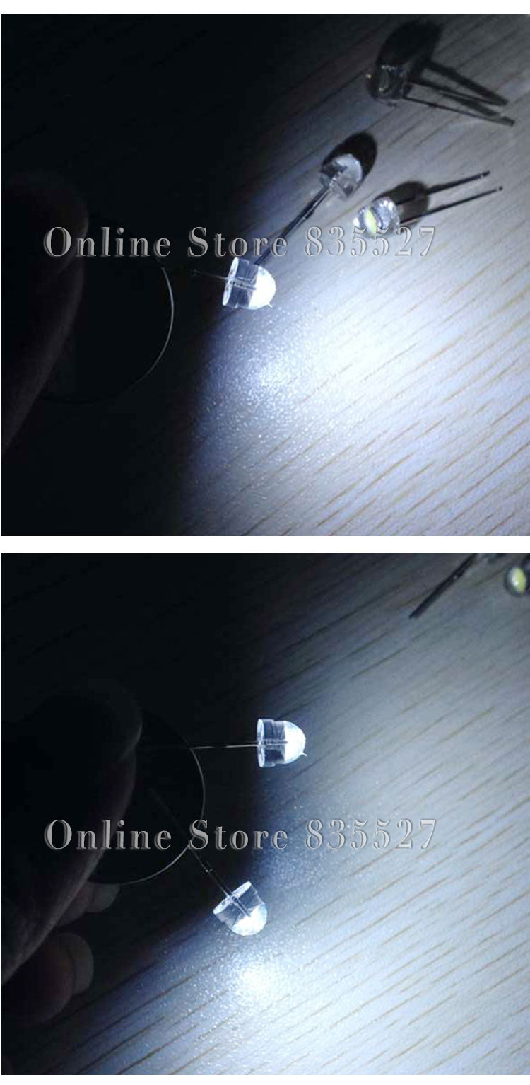 White 5mm F5 Straw Hat LED Chandelier Crystal Lamp Beads Big Core Chip 6-7LM Light emitting diodes LED DIY lights