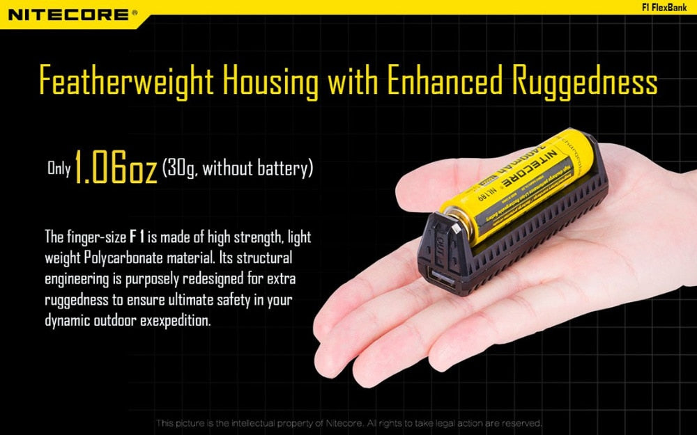 New Original Nitecore F1 5V 1A USB Intelligent Finger Lithium Battery Charger Without Battery