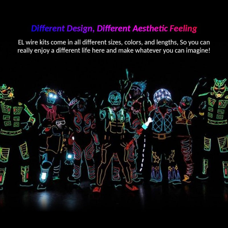 Glow EL Wire Cable LED Neon Christmas Dance Party DIY Costumes Clothing Luminous Car Light Decoration Clothes Ball Rave 1m/3m/5m
