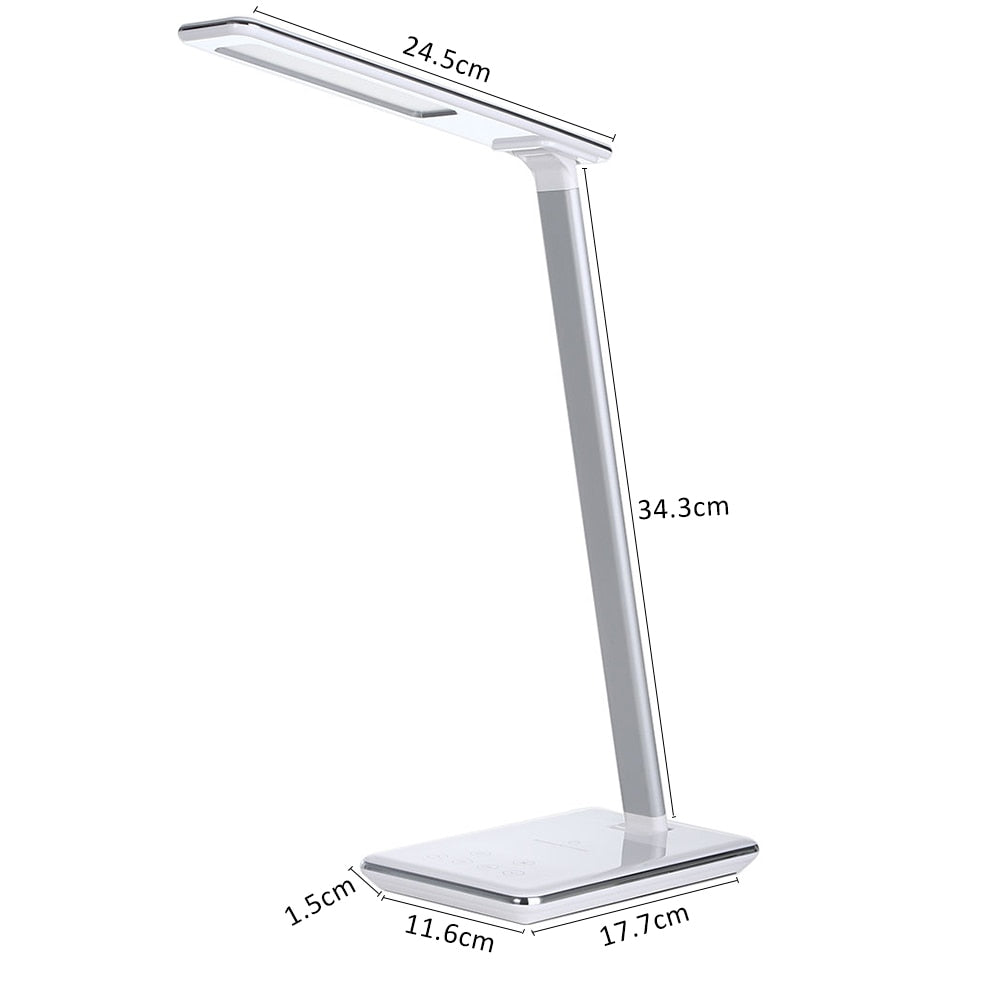 New LED Desk Lamp Table Lamp Folding 4 Light Color Temperature Book Light with Wireless Desktop Charger USB Output Bottom Foam