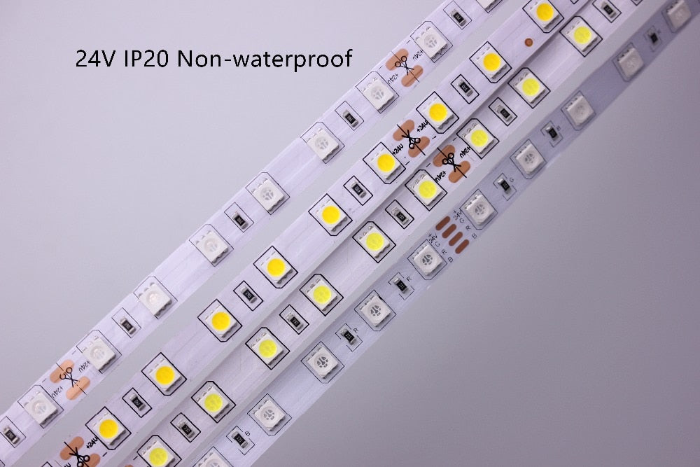 SMD5050 RGB LED Strip Waterproof 5M 300LED DC 12V 24V CCT RGBCCT RGBW RGBWW WHITE WARM WHITE Fita LED Light Strips Flexible