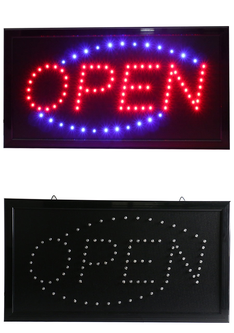 Super Brightly Led Open Store Business Shop Neon Signs Animated Motion Running with Switch US/EU/AU/UK Plug Indoor