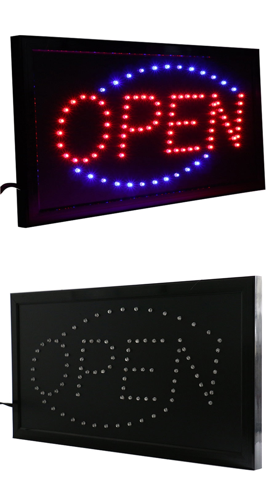 Super Brightly Led Open Store Business Shop Neon Signs Animated Motion Running with Switch US/EU/AU/UK Plug Indoor