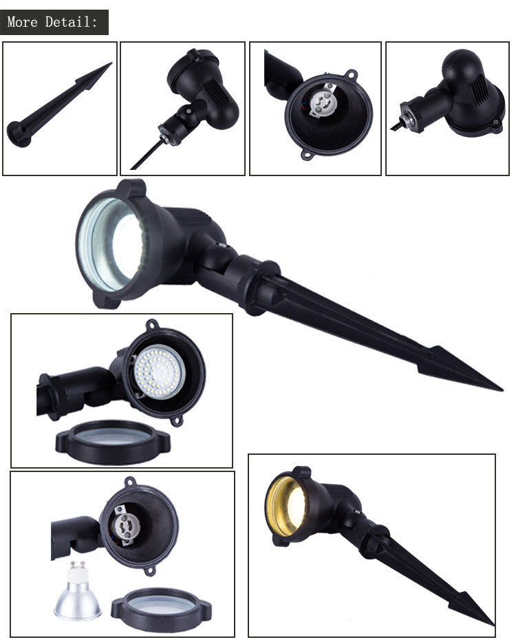 New Style led Garden Lawn Lamp 220V 110V 12V Outdoor LED Spike Light 3W 5W 7W 9W Path lights Landscape with GU10 Spot Bulbs